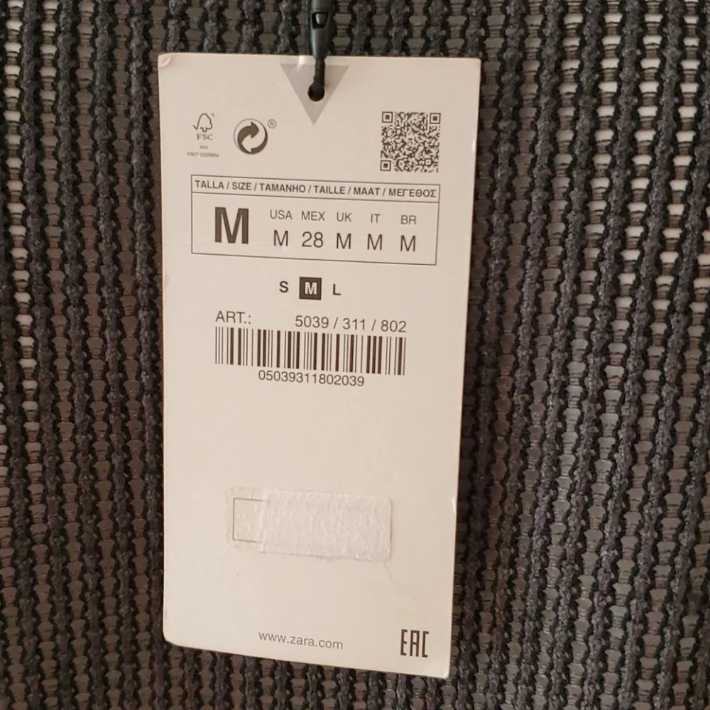 Zara sheer textured long sleeve top